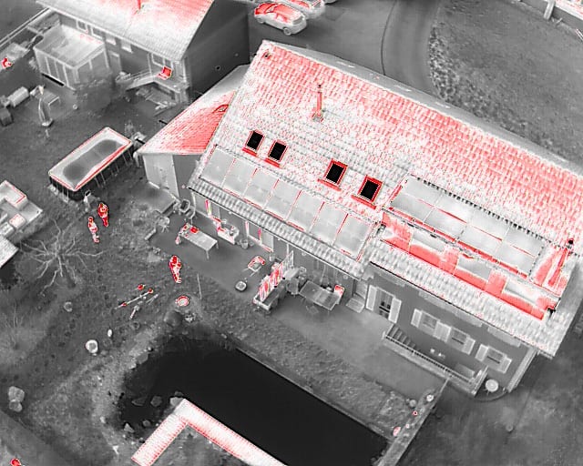 Drone de thermographie en vol